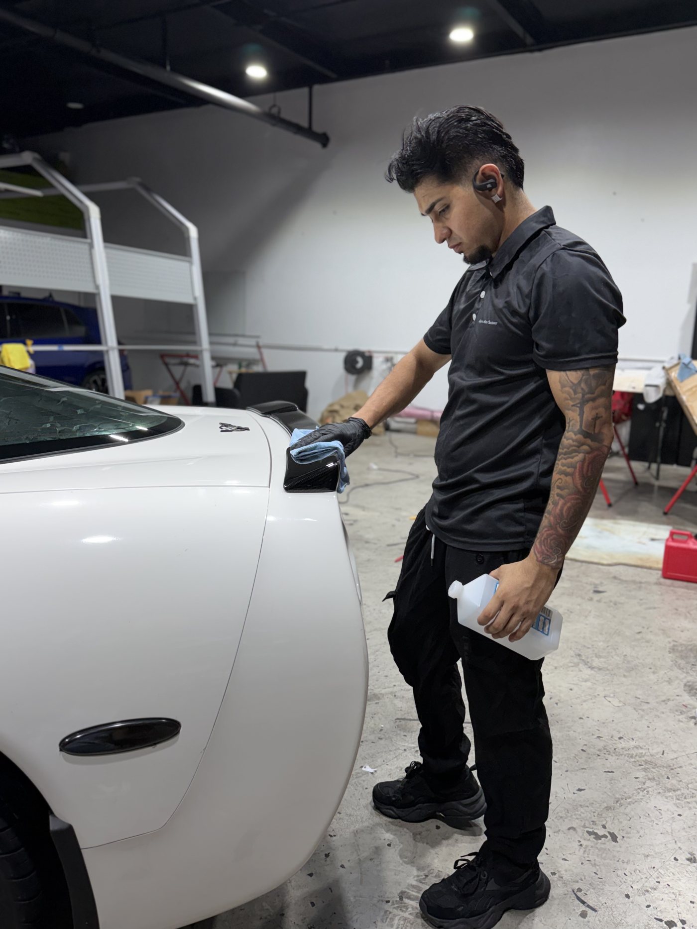 Careful panel detail work along the Corvette's rear quarter